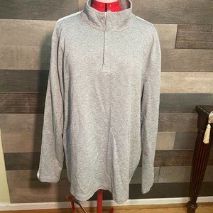 Calvin Klein Men's Gray and White Quarter Zip Pullover Size XXL